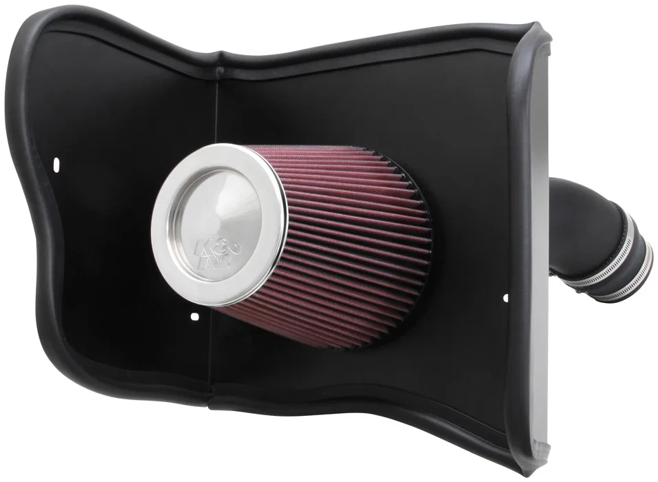 63-9036 – K&N FILTER Cold Air Intake, Black Plastic Tube Red Universal Filter With Heat Shield - view 2